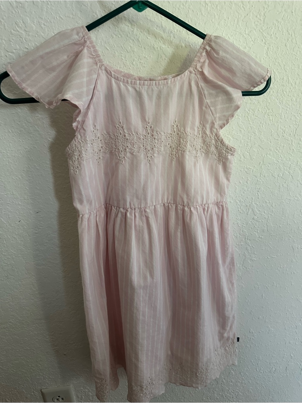 GAP Girls Pale Pink Eyelet Waist Dress